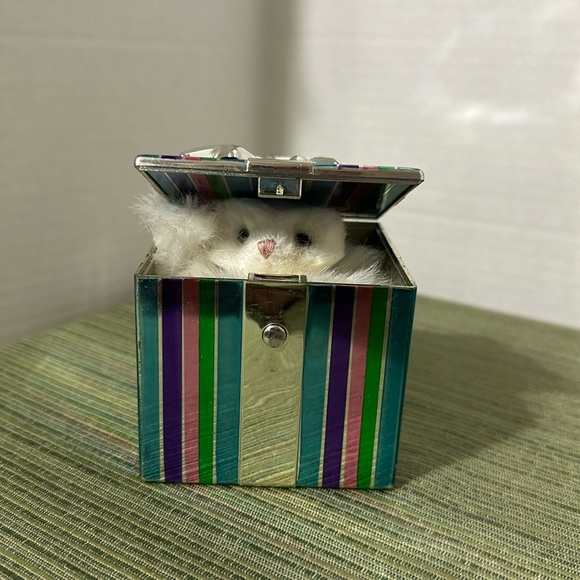 American Girl Bitty baby Other - American Girl Bitty Baby Toy 1999-2001 Holiday Silver Striped Pop Up Kitten gift